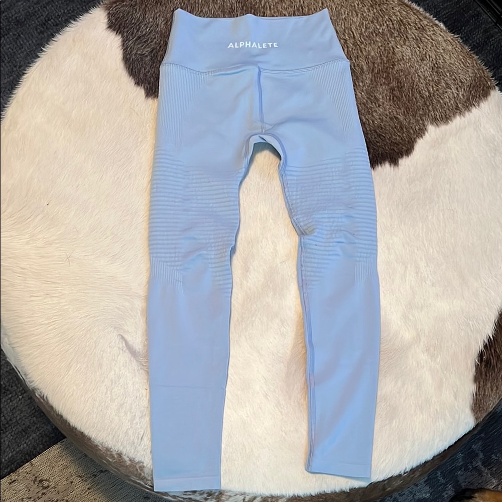 Alphalete Blue High Waist Leggings Full Length (brand new) not scrunch bottom